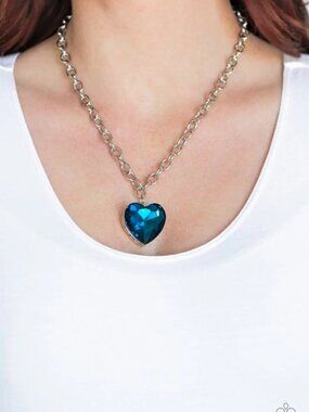 Paparazzi Jewelry Accessories - Flirtatiously Flashy - Blue Necklace - Vintage